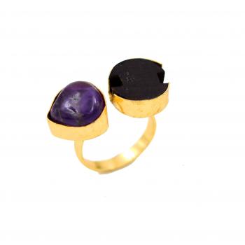 WOOD MEATAL RING 